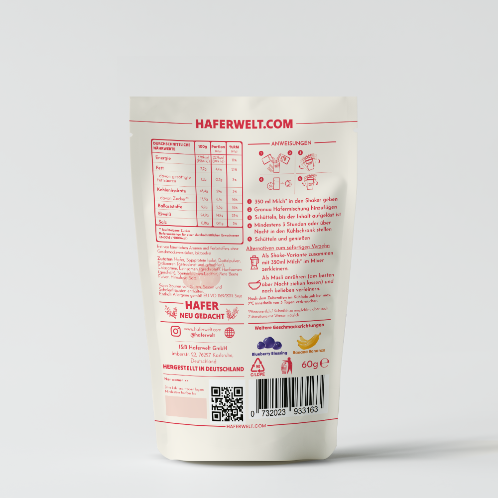 Granuu Overnight Power Oats Shake Strawberry Symphony