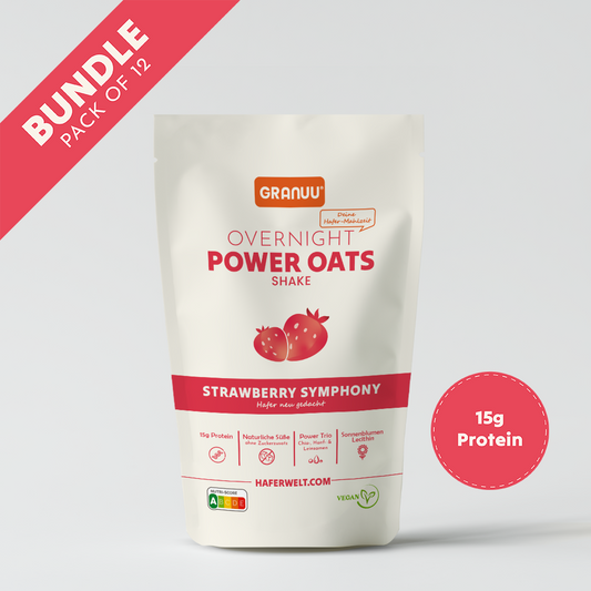 Granuu Overnight Power Oats Shake Strawberry Symphony - Pack of 12